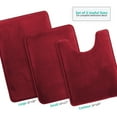 thumbnail image 7 of Nestl Set of 3 Absorbent Memory Foam Bath Mat Bathroom Rugs, Red, Large 20"x32", Small 17"x24", Contour 24"x20", 7 of 7
