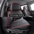 thumbnail image 3 of EKR Silverado Seat Covers Custom Fit for 2019-2026 Chevrolet Silverado 1500 RegularCab WT & 2020-2026 HD 2500/3500 RegularCab WT, LT, Leather(Black with Red Trim), 3 of 5
