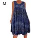 thumbnail image 1 of Vestido Estampado Chaleco Camiseta Vestido corto Sin mangas Mujer Ropa de verano, Azul oscuro, M kenally AP002136-34, 1 of 6