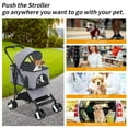 thumbnail image 6 of Dkeli 4 Wheels Dog Stroller Folding Pet Stroller Cat Stroller for Medium Dogs with Detachable Carrier, Grey, 6 of 8