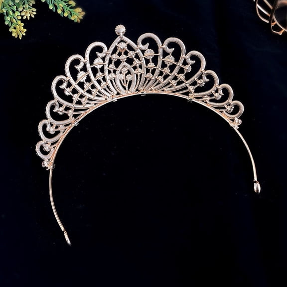 Supvox Wedding Bridal Rhinestone Crown in Pink Comfortable Lightweight Headpiece