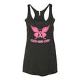 thumbnail image 2 of Wild Bobby, Butterfly Pink Ribbon Faith Hope Love, Breast Cancer Awareness, Women Tri-Blend Racerback Tank Top, Vintage Black, Small, 2 of 5