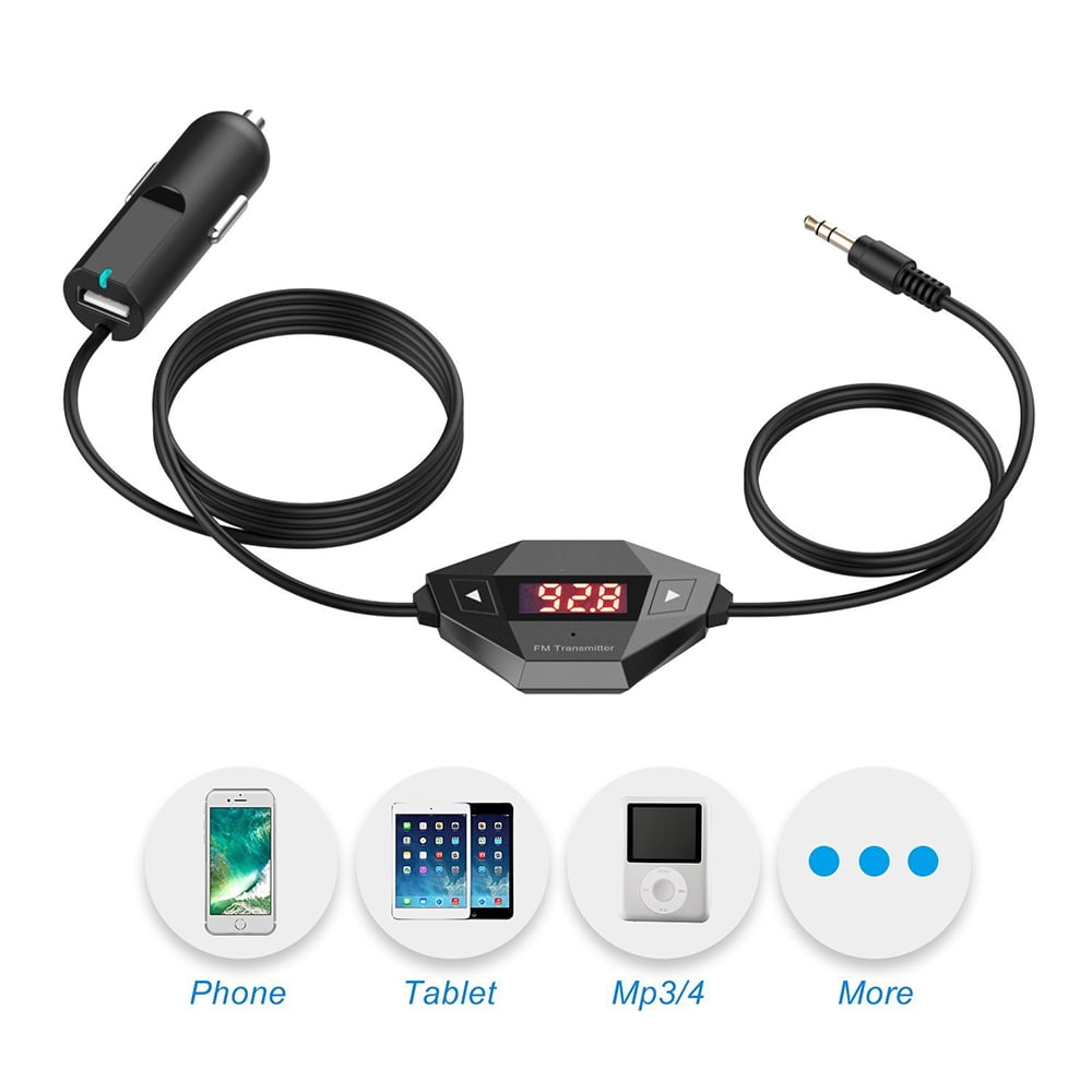 Wireless FM Transmitter Radio Car Kit for Smart Phones Bundle with