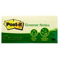 thumbnail image 4 of Post it Greener Recycled Notes, 3 x 3, Canary Yellow, 100/Pad, 12 Ct, 4 of 10