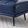 thumbnail image 6 of 55" Faux Leather Small Loveseat Couch, 2 Seater Sofa with Swivel Tray, Comfortable Loveseat with Metal Legs for Living Room and Entryway, Blue, 6 of 8