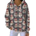 thumbnail image 2 of Chandails d'Hiver Grande Taille pour Femmes Chandails à Capuche Décontractés de Noël à Col Rond Manches Longues Gris TTG, 2 of 5
