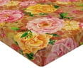 thumbnail image 4 of Ambesonne Rose Pattern Fitted Sheet, Flowers Nature Print, Twin Size, Pale Pink Mustard, 4 of 5