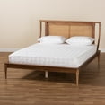 thumbnail image 6 of Baxton Studio Jamila Modern Transitional Walnut Brown Finished Wood and Synthetic Rattan Queen Size Platform Bed, 6 of 9