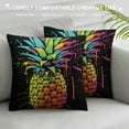 thumbnail image 3 of Chilfamy  Pineapple Decorative Throw Pillow Cover, Rainbow Tropical Fruit Pineapple Double-Sided Pillow Case Couch Pillow Cushion Covers Pillowcase for Men Woman 22x22in, 3 of 5