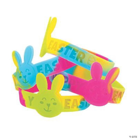 Fun Express Rainbow Bunny Bracelets - 24 pieces
