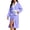 Purple, variant on Flannel Fleece Bathrobe For Women, Long Sleeve Lounge Belted Midi Robe, Fall & Winter Casual Shower Spa Robes With Pockets