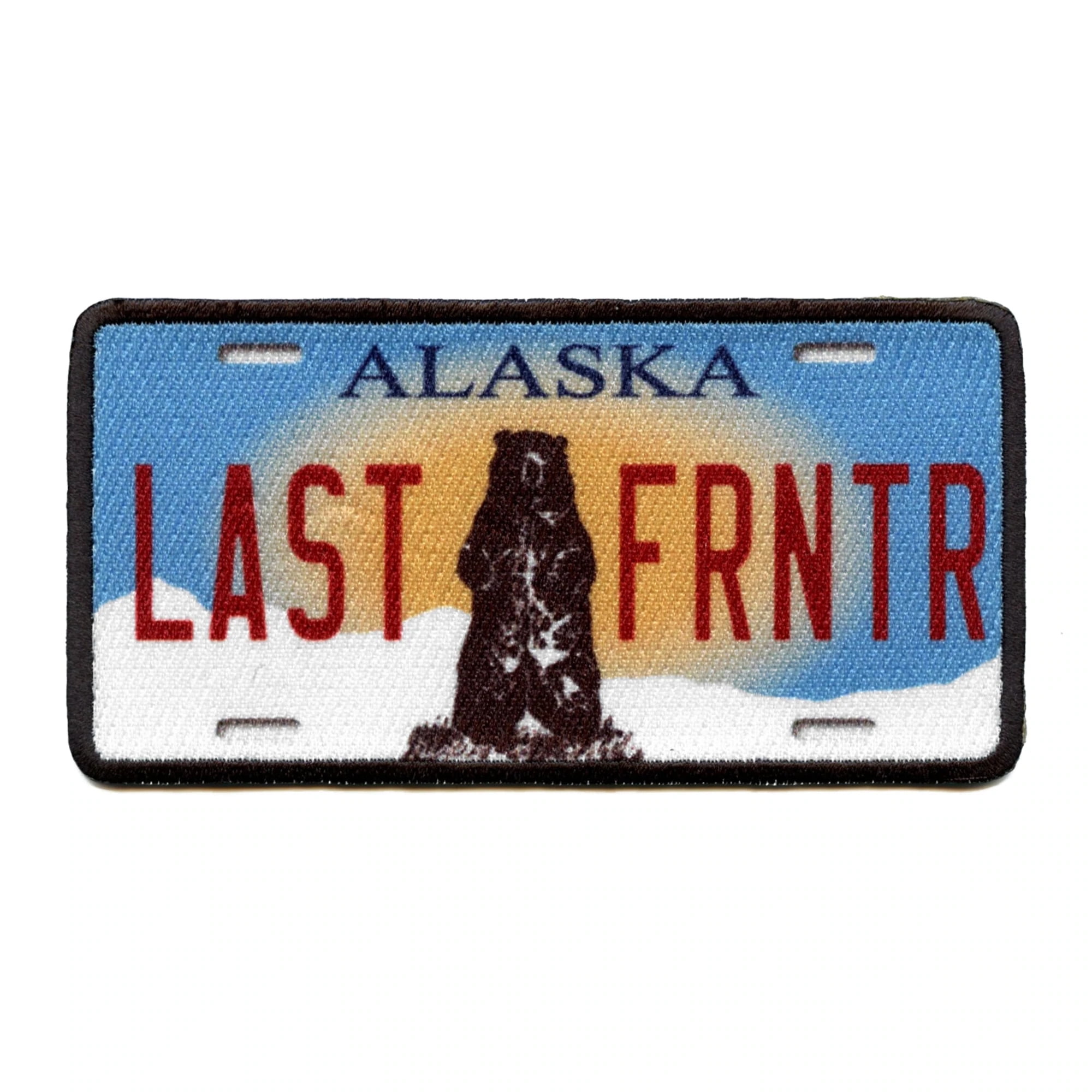Alaska License Plate Patch Last Frontier Embroidered Iron On
