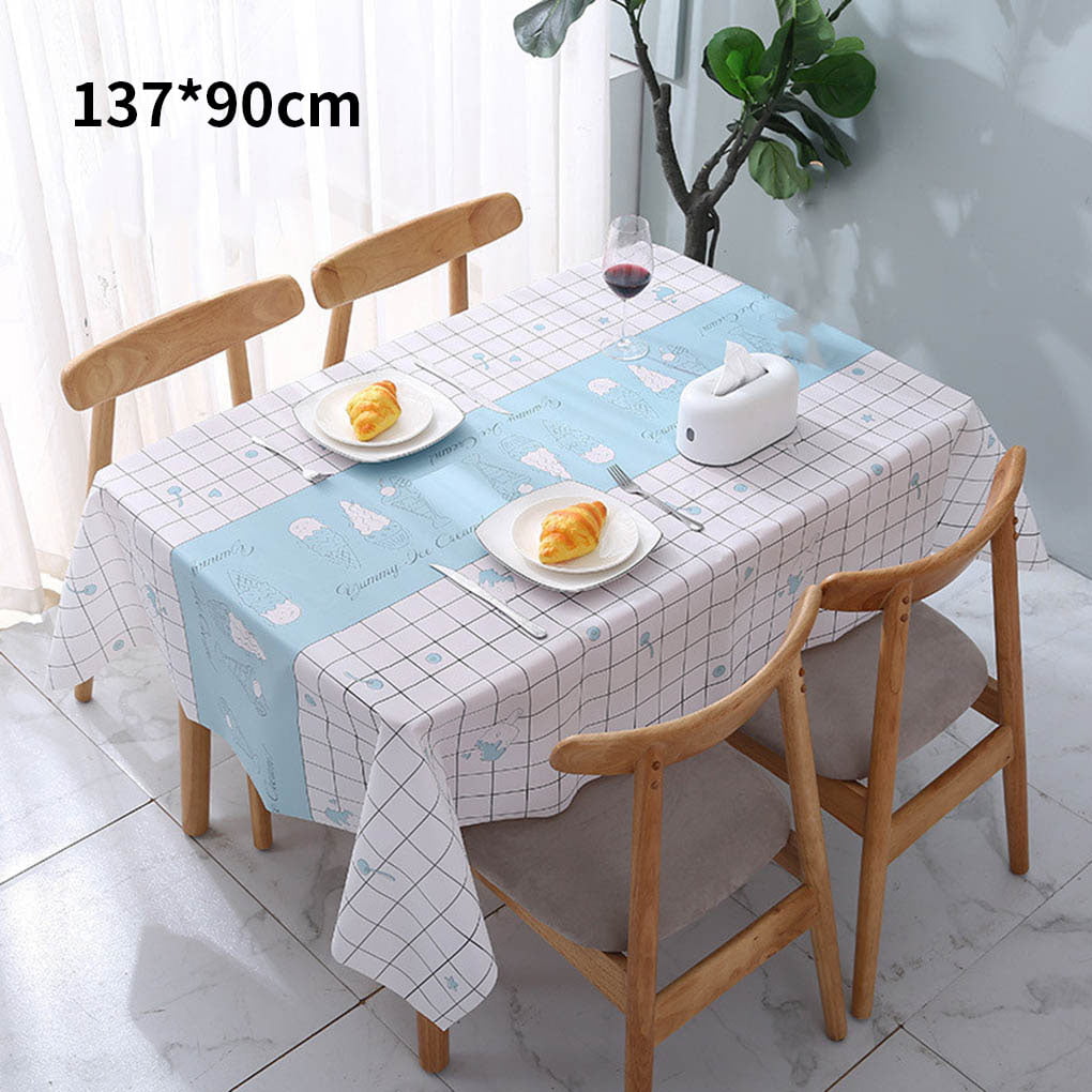 Fanjow Waterproof PVC Tablecloth Birds Print Tablecloth Rectangular Oblong Table Cover Wipe Clean Tablecloth Vinyl PVC Table Protector for Kitchen Dining Living Room Tabletop D¨¦cor