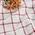 thumbnail image 3 of Solino Home Linen Round Tablecloth 60 Inch - 100% Pure Linen Windowpane Tofu/Red Table Cloth - Machine Washable Tablecloth for Fall, Autumn, 3 of 4