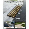 thumbnail image 3 of KFFKFF 488XVZ16 Heavy-Duty Rubber Driveway Curb Ramp 33069 lbs Load Capacity, 2.6-Inch Height, Reflective Strips, 2 Pieces, 3 of 9