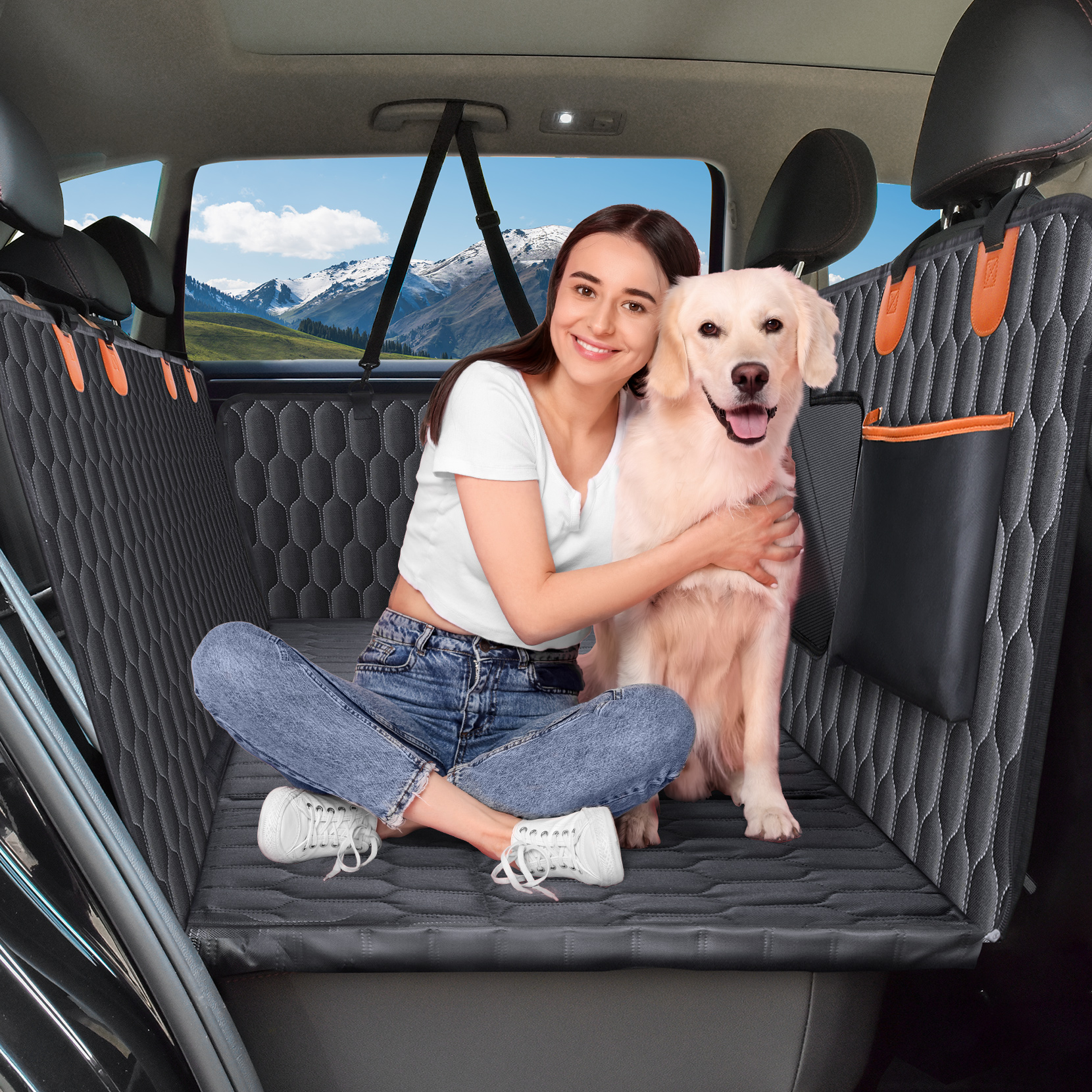 Mpow Back Seat Extender for Dogs, 330 lb Capacity, Waterproof photo 1