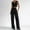 Black, variant on Miqool Women's 2 Piece Summer Outfits Sleeveless V Neck Button Cropped Vest Waistcoat and Wide Leg Pants Business Casual Work Matching Sets
