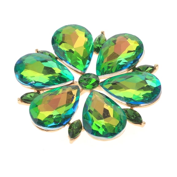 Large Crystal Flower Brooch