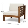 thumbnail image 4 of GDF Studio Cavendish Outdoor Fabric Acacia Wood 5 Piece Sofa Set, Teak, 4 of 8