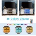 thumbnail image 3 of WAMPAT Colorful Lights Farmhouse TV Stand with Sliding Barn Door, Farmhouse Entertainment Center Table with Storage Cabinet for TV Up to 75 Inch, Wood Console Table for livingroom Bedroom,58 inches, 3 of 10