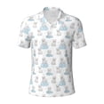 thumbnail image 2 of Daiia Playful Polar Bear Pals Pattern Men’s Polo Shirts,Solid Deck Shirt,Classic Fit, Breathable Cotton Polo for Casual and Sport Wear-XX-Large, 2 of 7