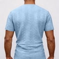 thumbnail image 3 of Uwinwear Mens Knit Polo Shirts Solid Color Short Sleeve Textured Polo Shirt Quarter Zip Collar Tee Casual Stretch Summer Golf Tops,Sky Blue,M, 3 of 4