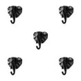 thumbnail image 1 of kurtrusly Resin Sturdy And Durable Animal Head Key Hook For Easy Organization Good Decorative Coat Hooks black(elephant) 5Set, 1 of 6