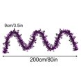 thumbnail image 2 of 80 Inch Halloween Garland Halloween Decor Purple Black Tinsel Decoration with Bat Accents for Indoor Outdoor Home Tree Halloween Party 1 Pack, 2 of 4