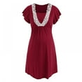 thumbnail image 3 of Xmarks 3 in 1 Delivery/Labor/Maternity/Nursing Nightgown Short Sleeve Pleated Breastfeeding Sleep Dress for Women S-2XL, 3 of 6