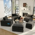 thumbnail image 5 of Doubleslee Sectional Sofa, 110 Inch U-Shaped Cloud Boneless Couch, No Assembly Required, One Box, OEKO-TEX, Dark Gray, 5 of 13