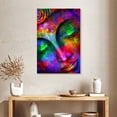 thumbnail image 2 of Elephant Stock Colorful Lord Buddha Head Wall Art - Vertical Canvas Wall Art - Living Room Wall Decor - People Canvas - Purple And Blue Decor - 24" x 36", 2 of 8