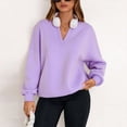 thumbnail image 4 of XuJwPNcy Women's Oversized Sweatshirts Long Sleeve Women Fall Clothes V Neck Loose Pullover Tops Winter Outfifs for Women（Light Blue,Large), 4 of 5