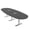 Asian Night w/Silver Base with Electric, variant on 12 Person Boat Oval Conference Table With Metal T-Bases Electric Units
