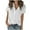 White, variant on Short Sleeve Button Down Shirts for Women Cotton Linen Dressy Casual V Neck Solid Shirts Loose Fit Tops