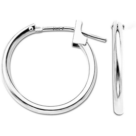 Simply Gold 14K White Gold 1.5mmX15mm Hoop Earrings