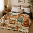 thumbnail image 2 of SPXUBZ Books Coffee Butterfly Botanical Grid Pattern Flannel Throw Blanket Soft Warm Cozy Fleece Blanket Gift for Book Lovers Bed, 2 of 3