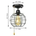 thumbnail image 2 of FSLiving RV Globe Cage Wall Light Zipper Switch Metal 12V Retro Metal Black RV Hallway Interior Light Fixtures Ceiling Mount, E26 E27 Industrial Semi Flush Mount Decorative Ceiling for Motorhome, 2 of 6