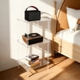 thumbnail image 3 of Acrylic Record Player Stand, Clear Record Player Stand, Side Table/End Table Used As A Record Holder, High Table, Small Bedside Table, 3 of 11