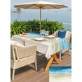 thumbnail image 4 of Outdoor Tablecloth with Umbrella Hole and Zipper, Blue Summer Beach Coastal Rectangle Table Cloth 52x70 Inch Waterproof Tablecloth, Nautical Beige Seaside Picnic Table Cover for Patio Camping, 4 of 7