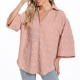 thumbnail image 4 of pstuiky Womens Tops Trendy Fashion Short Sleeve Solid Color Women'S Clothing Formal Loose Fit V-Neck Clothes Outfits Women'S Workout Tops, 4 of 9