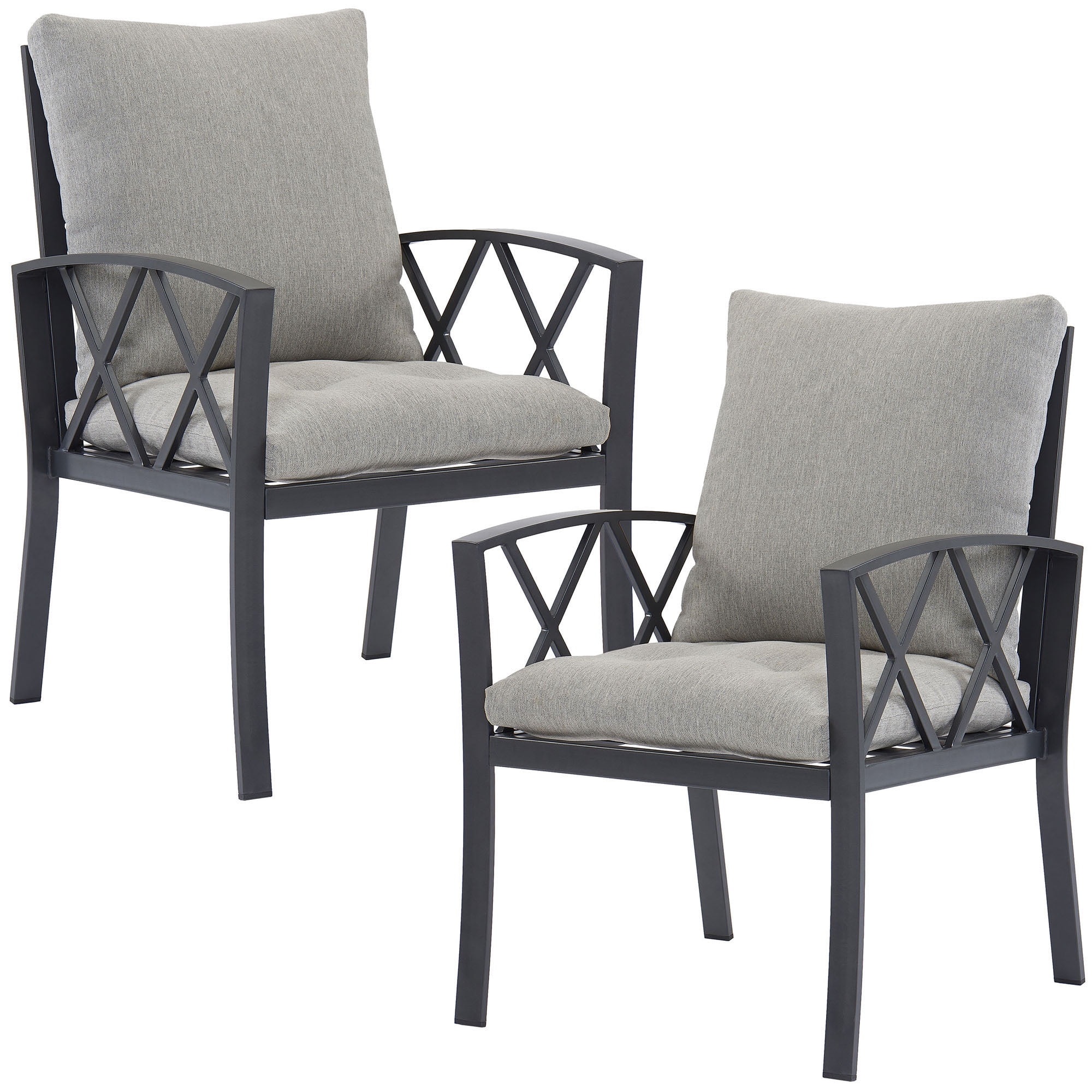 Mainstays Dundee Ridge Outdoor Patio Dining Arm Chairs, Set of 2