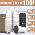 thumbnail image 5 of Insulated 12 oz 100 Pack Disposable Coffee Cups To Go with Travel Lids Sleeves and Straws, 5 of 7