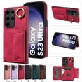 thumbnail image 1 of SaniMore for Samsung Galaxy S23 Ultra (6.8" 2023) Case, PU Leather Skin Shockproof Bumper Flip Purse RFID Blocking Metal Ring Stand Shell, Card Holder Cash Pocket Anti-drop Cover, Red, 1 of 17