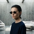 thumbnail image 3 of SA106 Mens Narrow Metal Rim Rectangular Hustler Sunglasses, Gold Frame - Black Lens, 3 of 7
