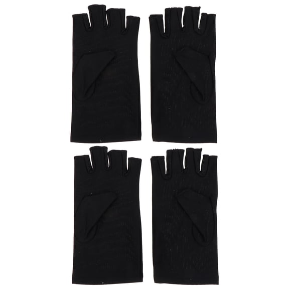 2 Pairs of Breathable Half Finger Anti UV Gloves for Outdoor Sports and Cycling