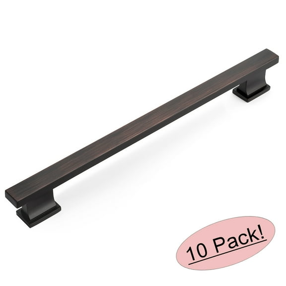10 Pack - Cosmas 702-192ORB Oil Rubbed Bronze Contemporary Cabinet Hardware Handle Pull - 7-1/2" Inch (192mm) Hole Centers