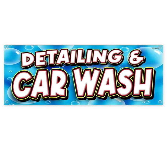 Detailing And Car Wash 13 oz Vinyl Banner With Metal Grommets