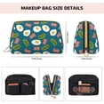 thumbnail image 2 of Cartoon Bacon Omelette Print Makeup Bag, Large Capacity Travel Cosmetic Bag for Women Girls- Travel Toiletry Bag Leather Portable Waterproof Makeup Case Organizer with Handle, 2 of 4