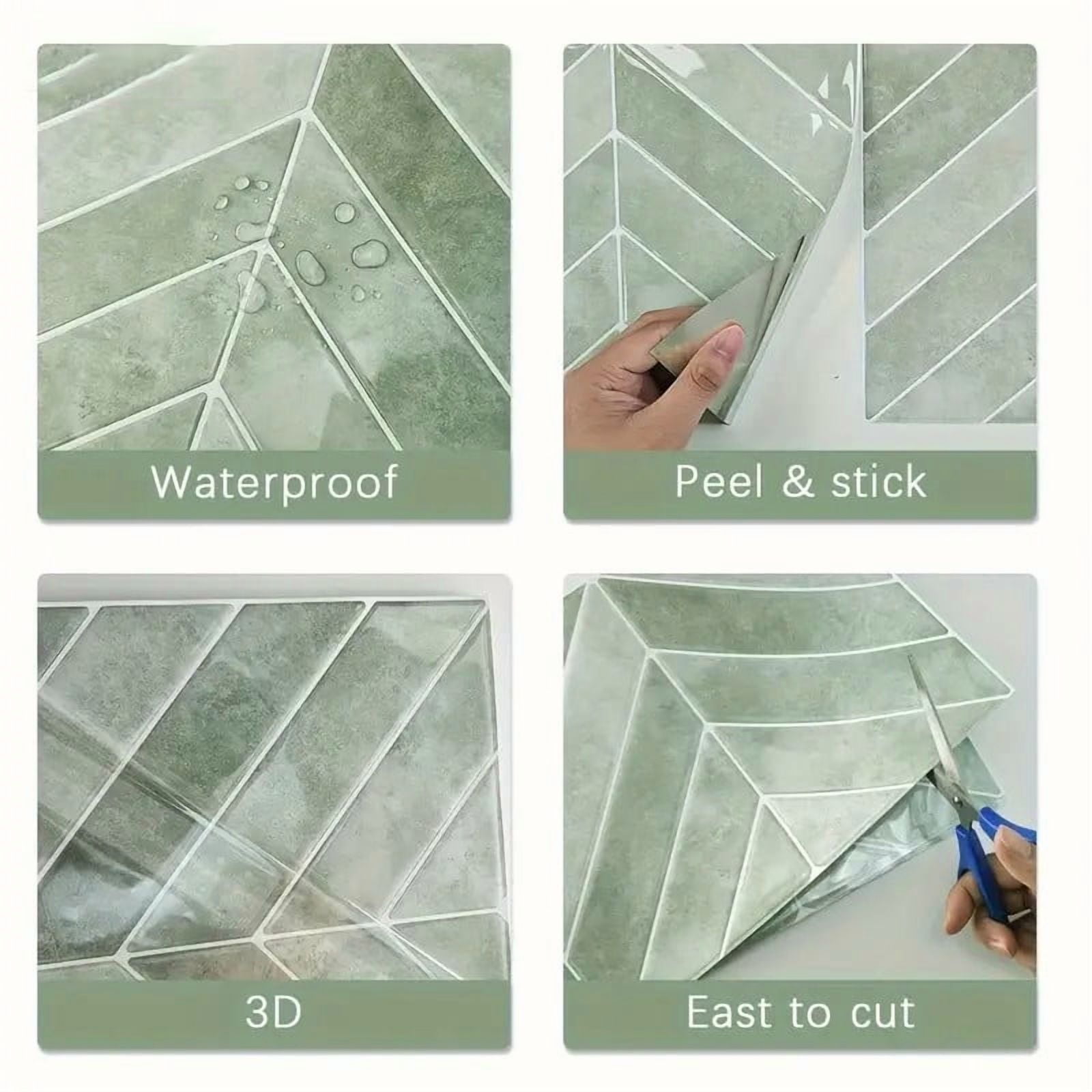 Peel and Stick Backsplash - 20 Sheets of 11.4" x 9" - 3D Adhesive Peel and Stick Tile Backsplash for Kitchen, Bathroom, Wall Tile