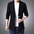 thumbnail image 5 of Suéteres de punto extra largos de otoño para hombre, chaquetas, cárdigan de estilo largo para hombre, abrigo de suéter de color sólido, 5 of 5